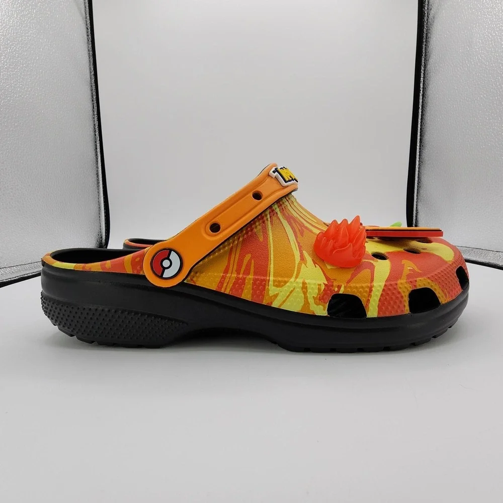 Crocs Pokemon Charizard Classic Clogs Mens 9 Womens 11 Orange‎ Black NEW in Box